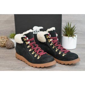 Sorel Womens Ainsley Conquest Leather Lace up Winter Boots 8.5